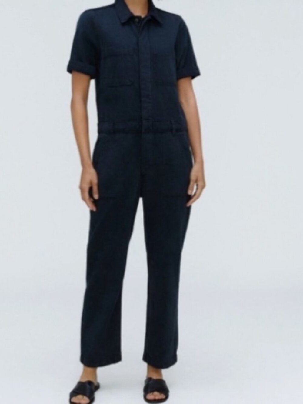 Everlane Short Sleeve Utility Coverall – Washed Black – Approx. Size M